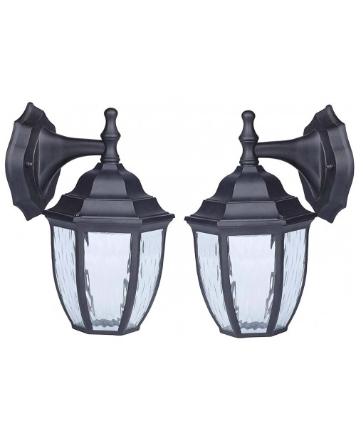 LED PORCH LANTERN BLACK CAST ALUMINUM HOUSING CLEAR WATER GLASS 6W