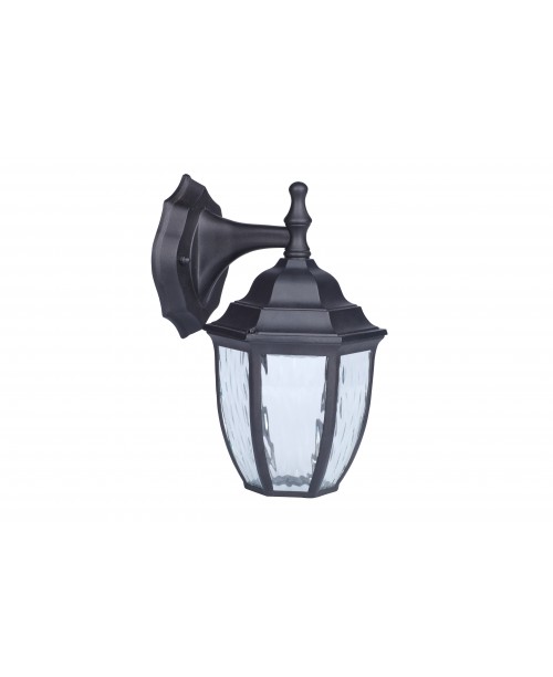 LED PORCH LANTERN BLACK CAST ALUMINUM HOUSING CLEAR WATER GLASS 6W